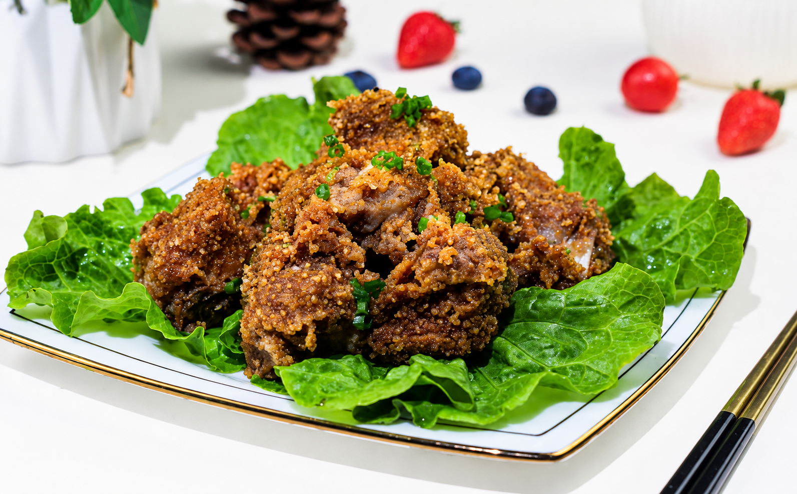 Steamed Pork Ribs with Rice Flour